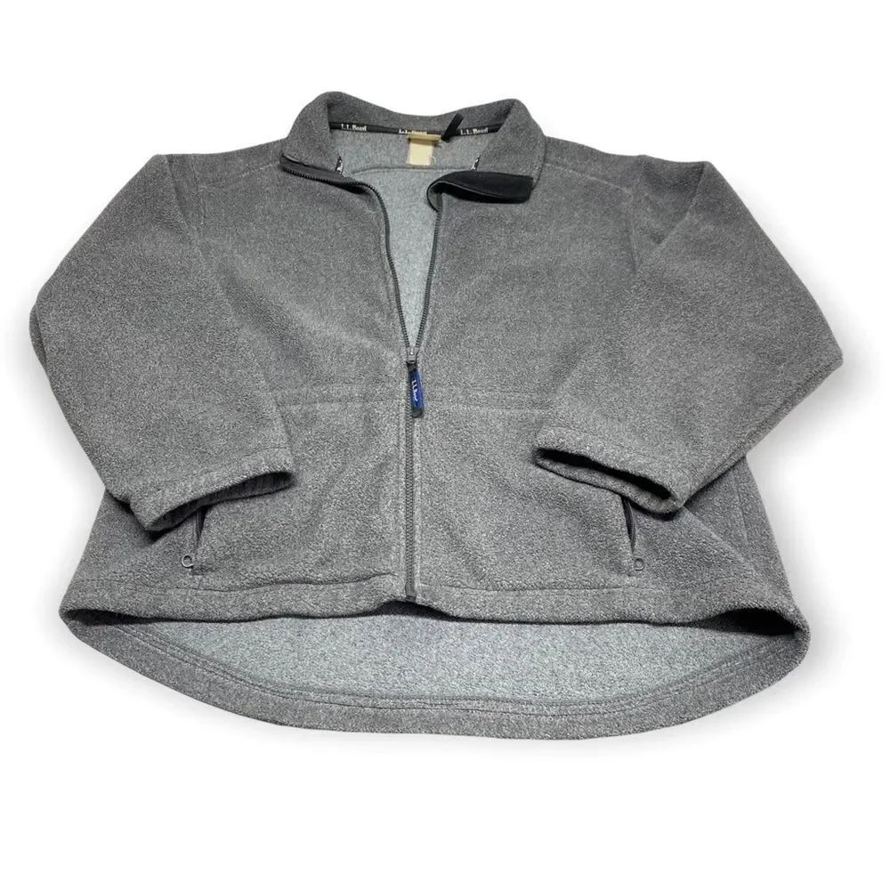 L.L. Bean Women’s Full-Zip Gray Fleece Jacket size Large